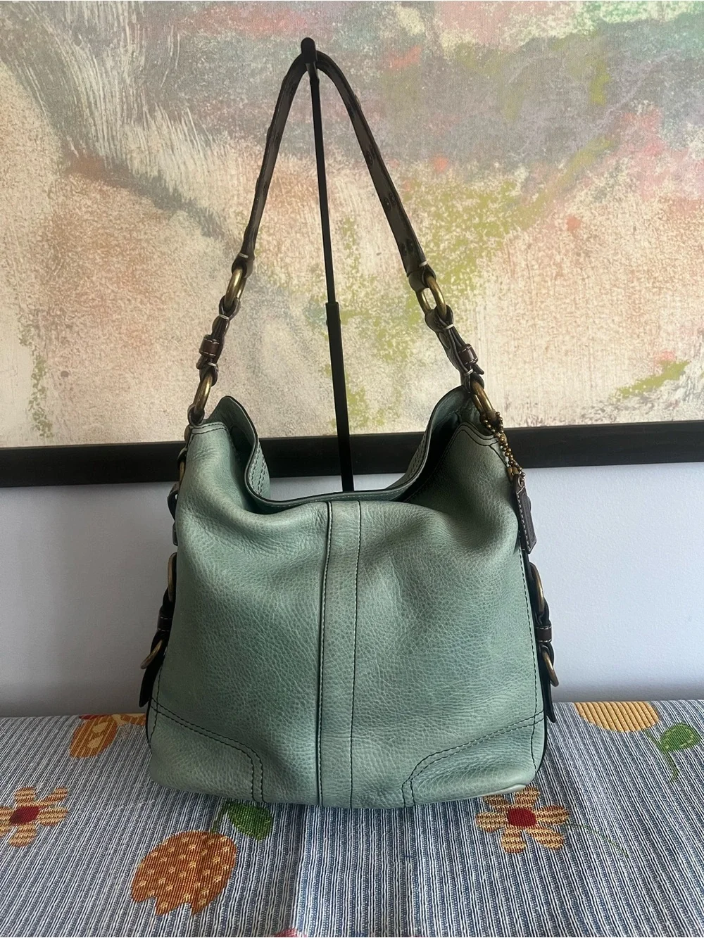 Coach Chelsea Turnlock Hobo/Shoulder Bag 2007 Pebbled Blue